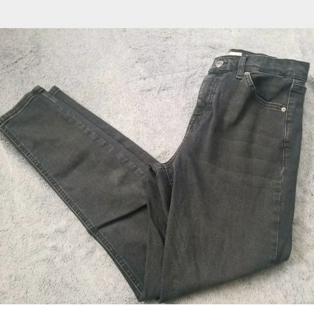 Topshop Moto Jaimie Washed Black Jean's